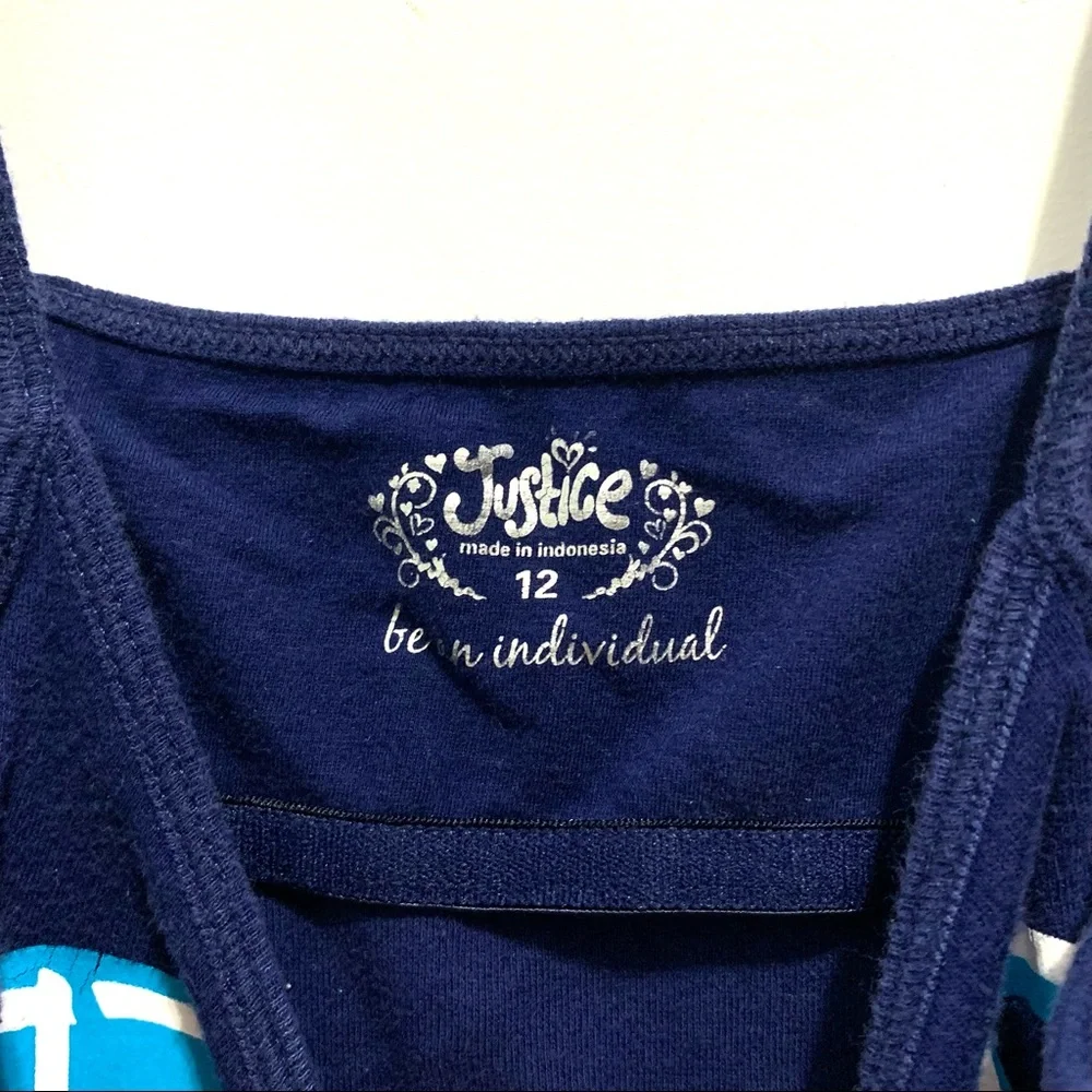 Justice Girl’s Blue Sequin Adjustable Tank Top